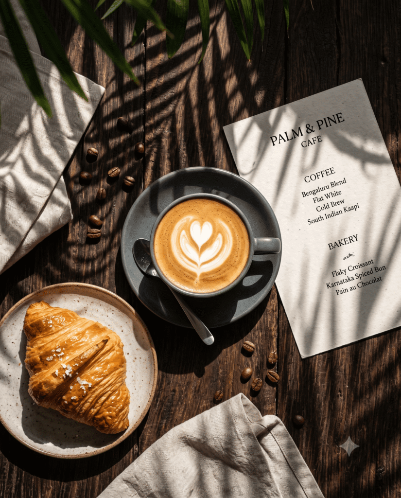 Artisanal coffee styling for a premium Assagao cafe by the top digital marketing agency in goa.