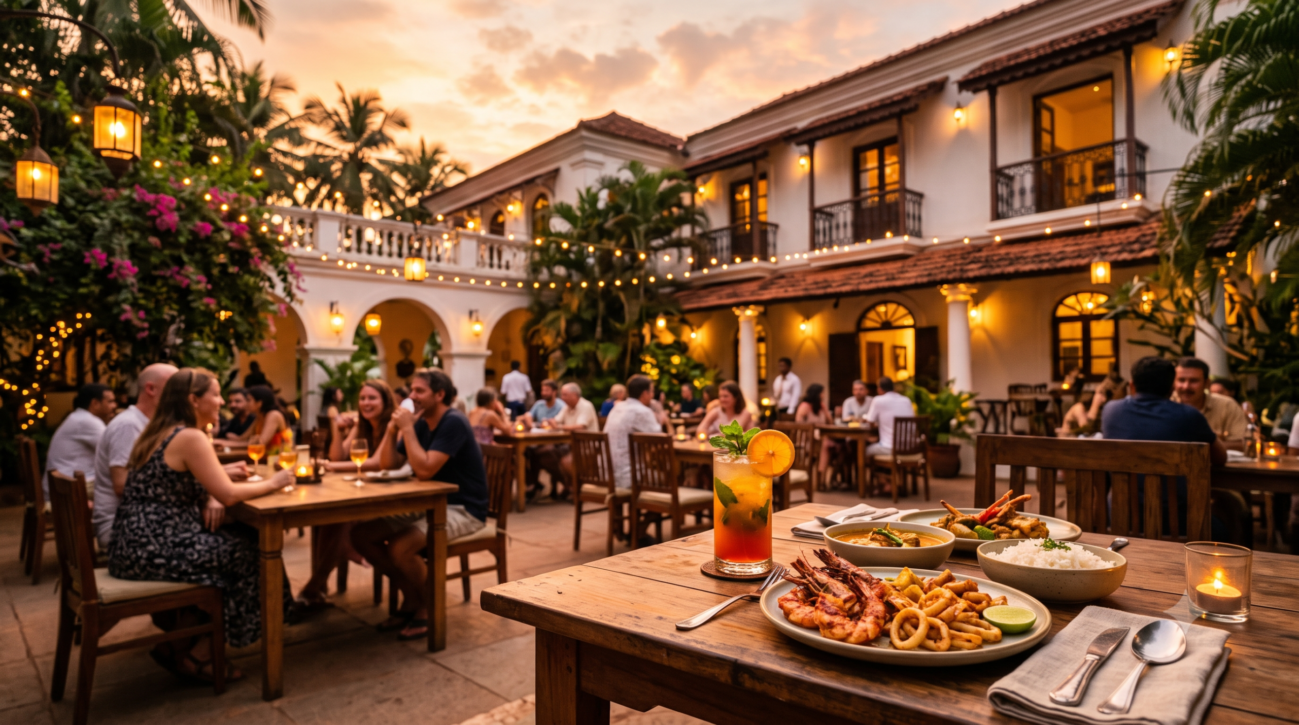Premium restaurant marketing agency Goa helping a beachfront cafe attract customers at sunset.